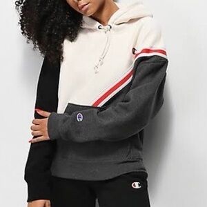 Champion color block hoodie reverse weave  small